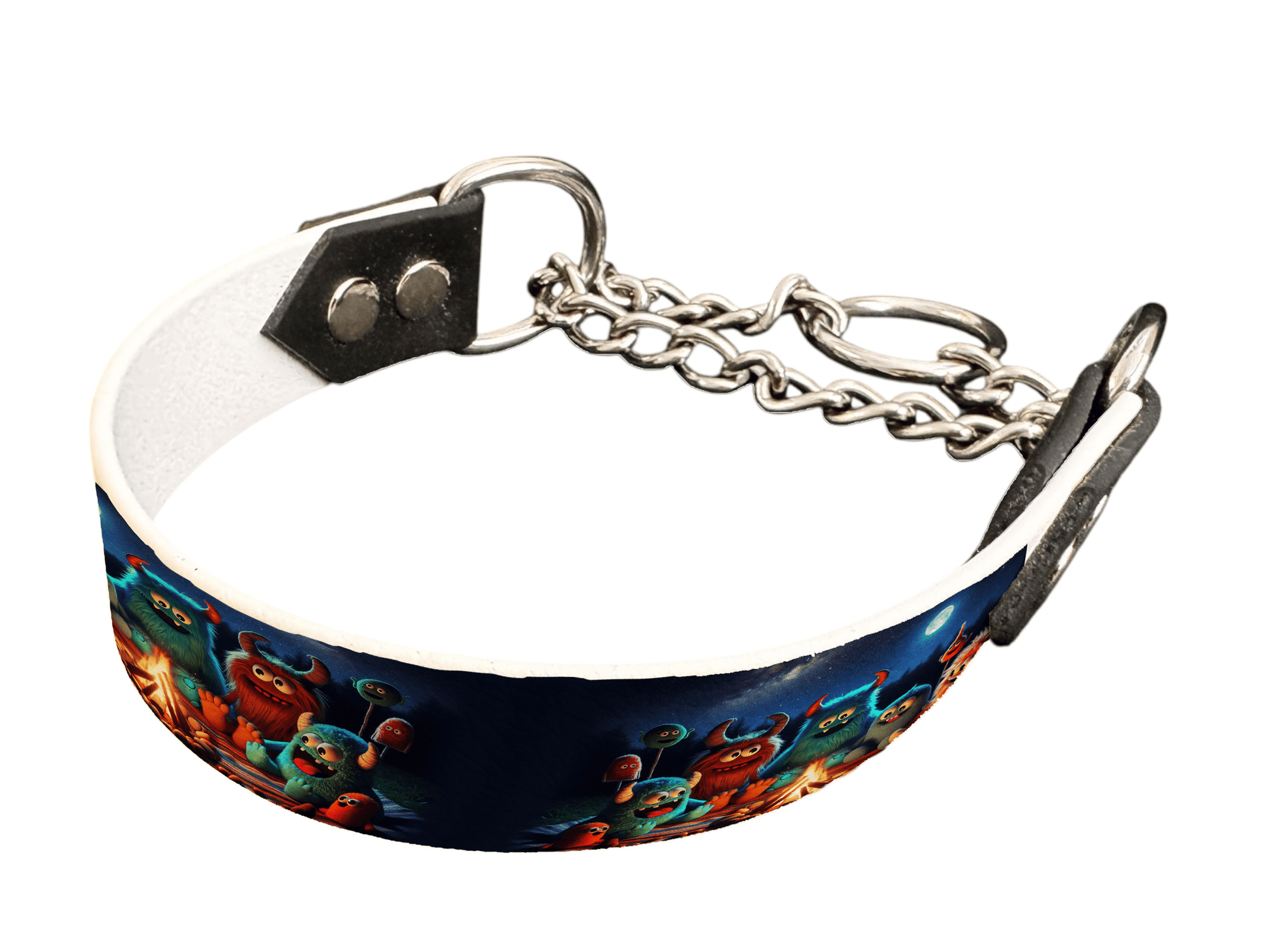 L'atelier du Fourmilier Martingales 127 martingale pour chien en BioThane® imprimé – Collection monstres et créatures imaginaires– 25mm