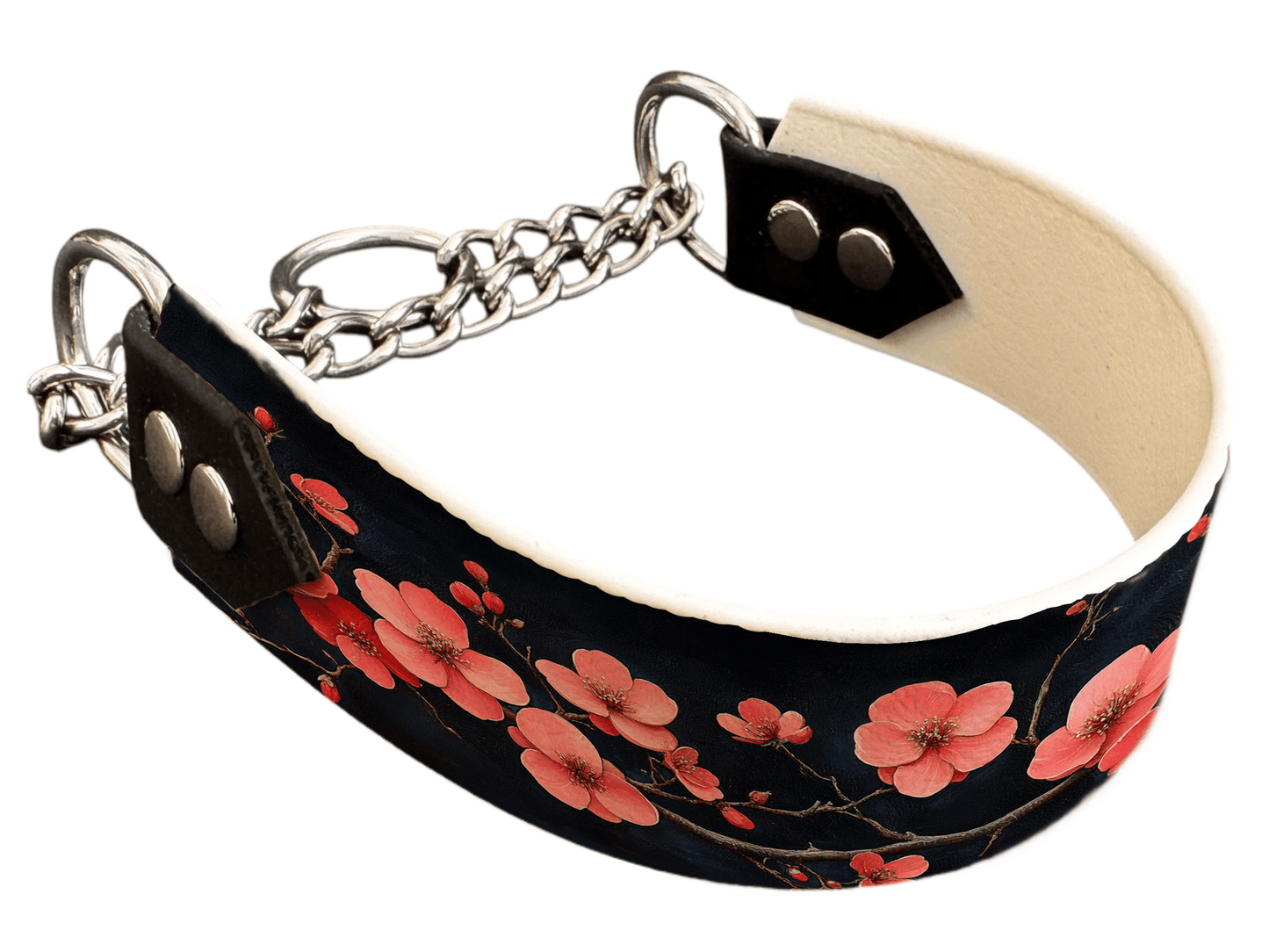 L'atelier du Fourmilier Martingales 178 Martingale pour chien en BioThane® imprimé – Collection plantes et fleurs – 38mm