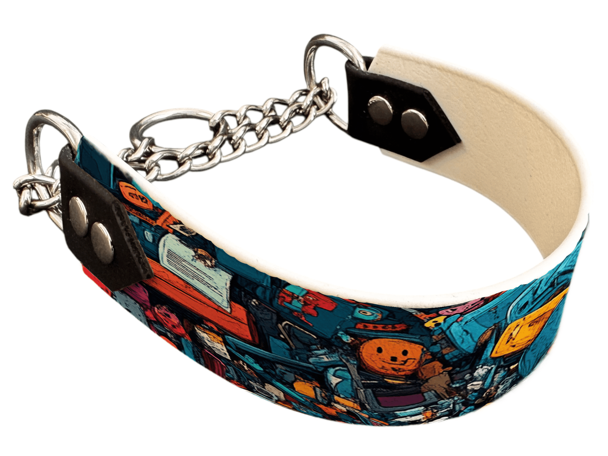 L'atelier du Fourmilier Martingales 180 Martingale pour chien en BioThane® imprimé – Collection pop art– 38mm