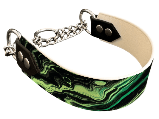 L'atelier du Fourmilier Martingales 2 Martingale pour chien en BioThane® imprimé – Collection abstrait – 38mm