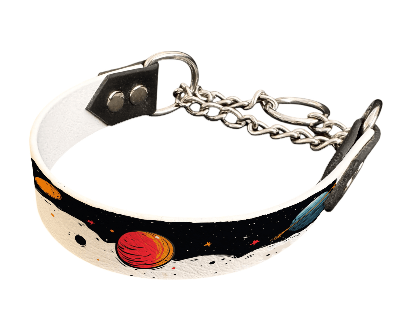 L'atelier du Fourmilier Martingales 202 Martingale pour chien en BioThane® imprimé – Collection galaxie – 25mm