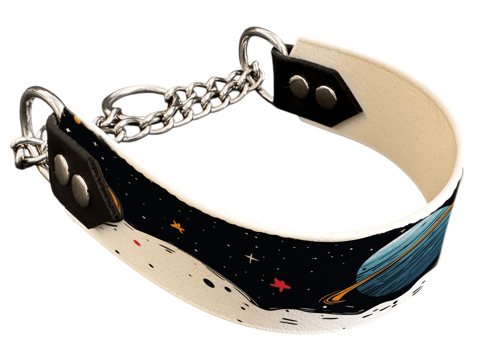 L'atelier du Fourmilier Martingales 202 Martingale pour chien en BioThane® imprimé – Collection galaxie – 38mm