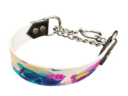 L'atelier du Fourmilier Martingales 205 Martingale pour chien en BioThane® imprimé – Collection tête de mort– 25mm