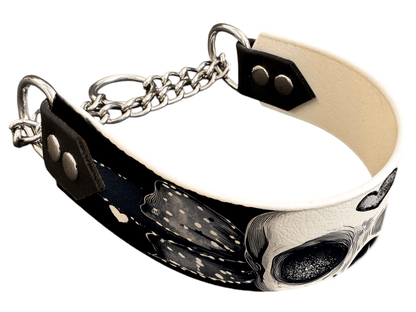 L'atelier du Fourmilier Martingales 209 Martingale pour chien en BioThane® imprimé – Collection tête de mort– 38mm