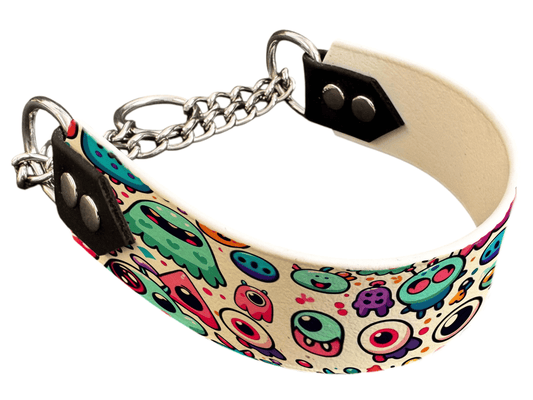 L'atelier du Fourmilier Martingales 21 martingale pour chien en BioThane® imprimé – Collection monstres et créatures imaginaires– 38mm