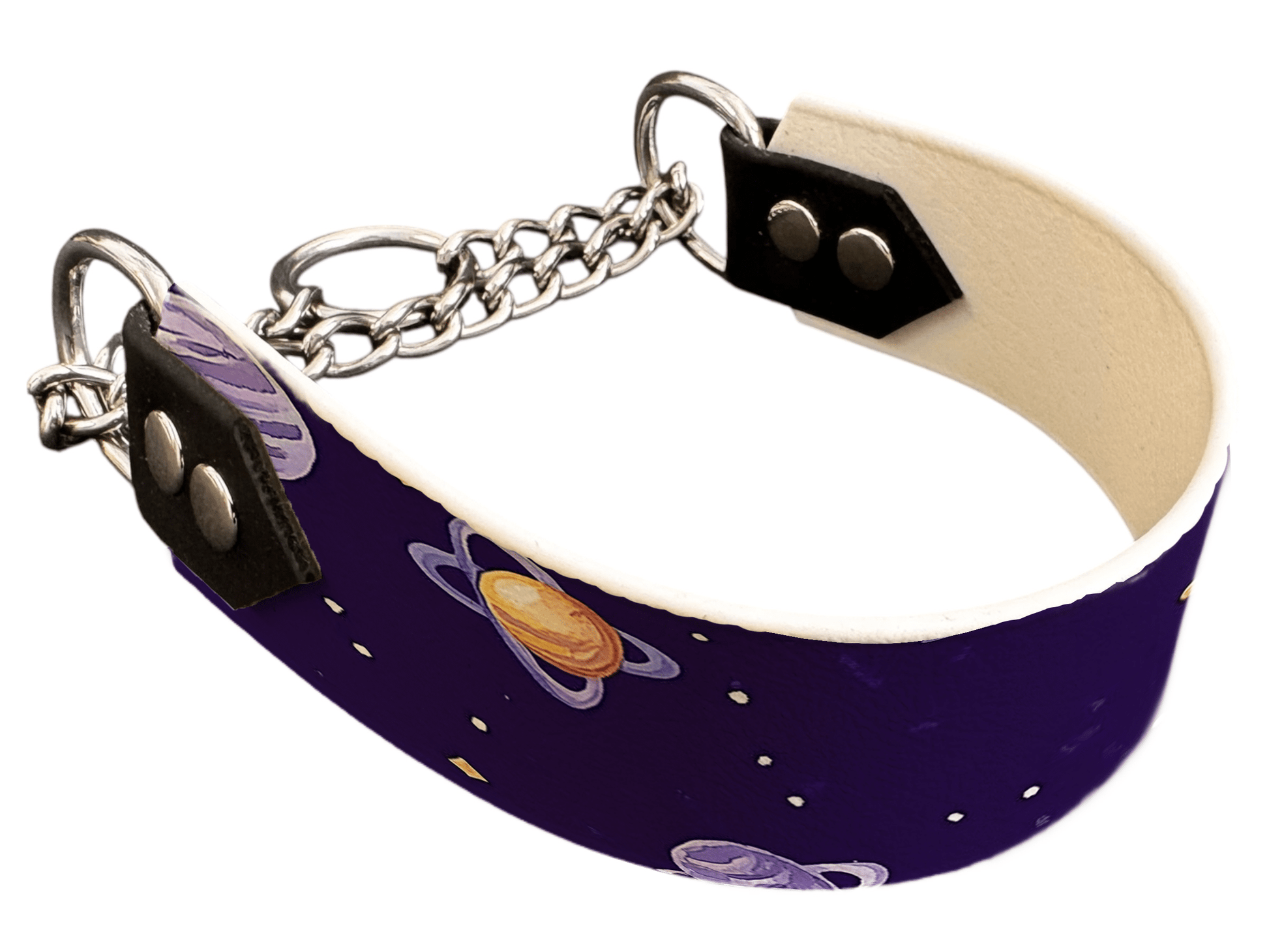 L'atelier du Fourmilier Martingales 224 Martingale pour chien en BioThane® imprimé – Collection galaxie – 38mm