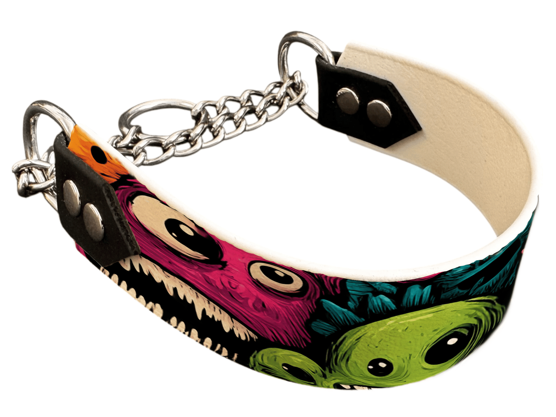 L'atelier du Fourmilier Martingales 236 martingale pour chien en BioThane® imprimé – Collection monstres et créatures imaginaires– 38mm