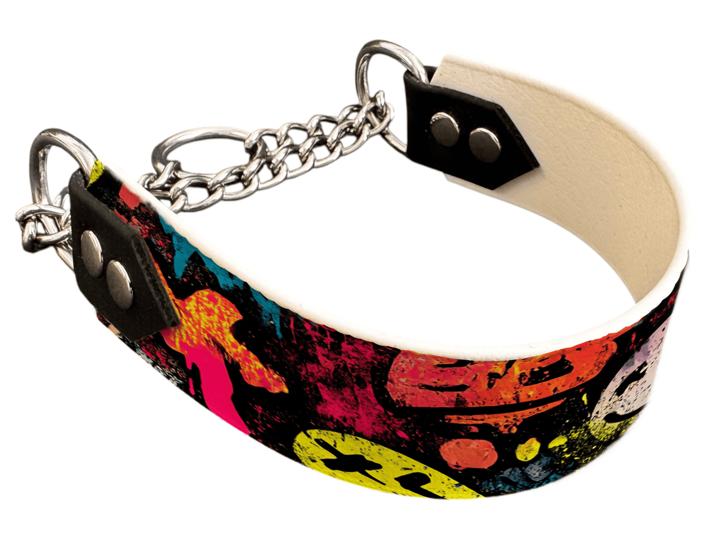L'atelier du Fourmilier Martingales 238 Martingale pour chien en BioThane® imprimé – Collection pop art– 38mm