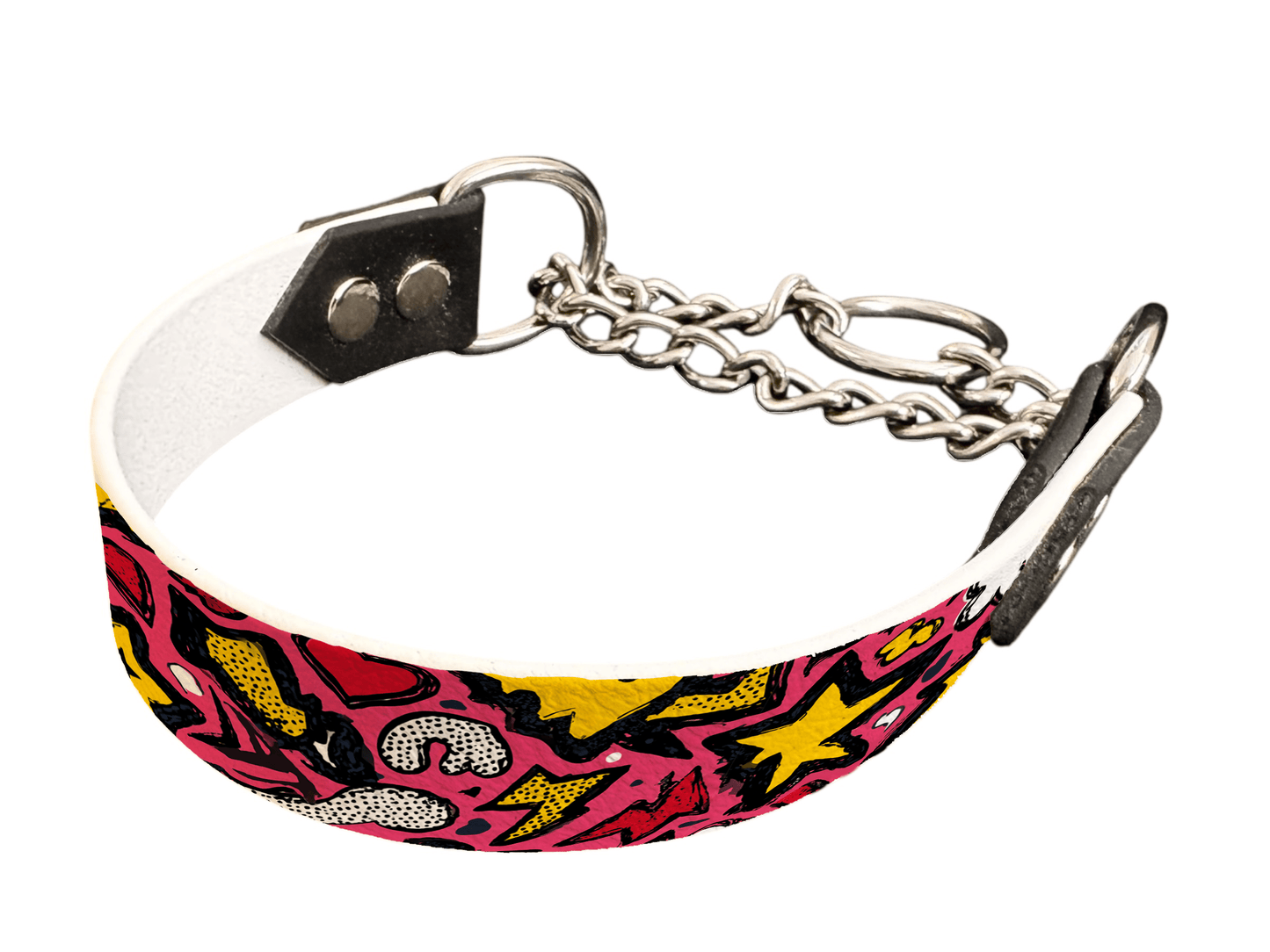 L'atelier du Fourmilier Martingales 25 408 Martingale pour chien en BioThane® imprimé – Collection pop art– 25mm