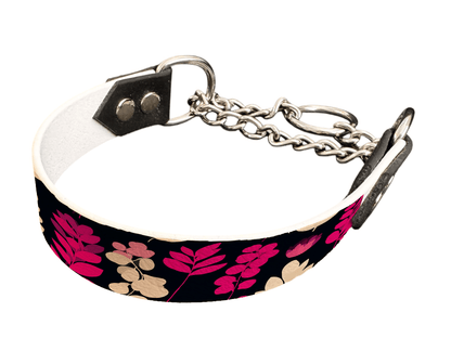 L'atelier du Fourmilier Martingales 25 425 Martingale pour chien en BioThane® imprimé – Collection plantes et fleurs – 25mm