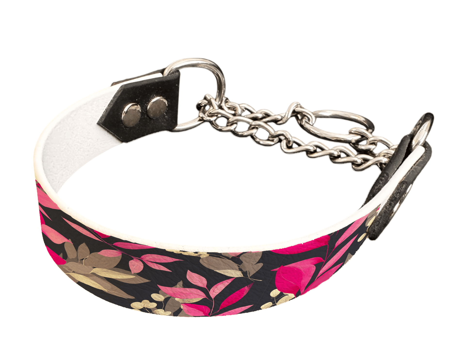 L'atelier du Fourmilier Martingales 25 426 Martingale pour chien en BioThane® imprimé – Collection plantes et fleurs – 25mm