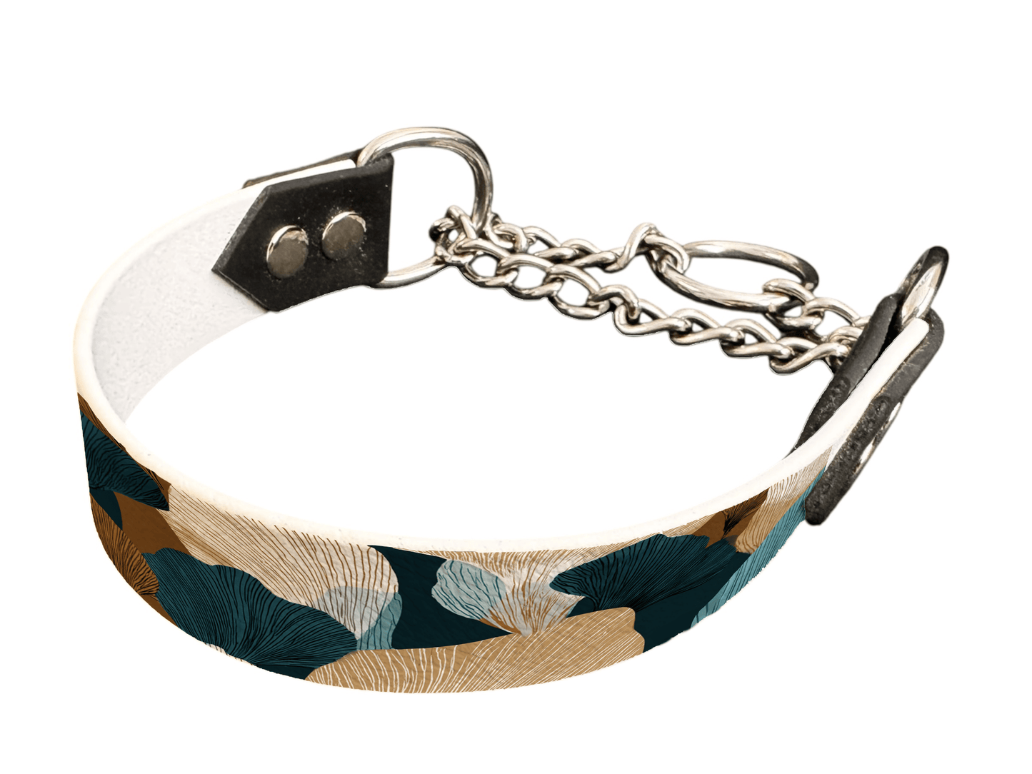 L'atelier du Fourmilier Martingales 25 427 Martingale pour chien en BioThane® imprimé – Collection plantes et fleurs – 25mm