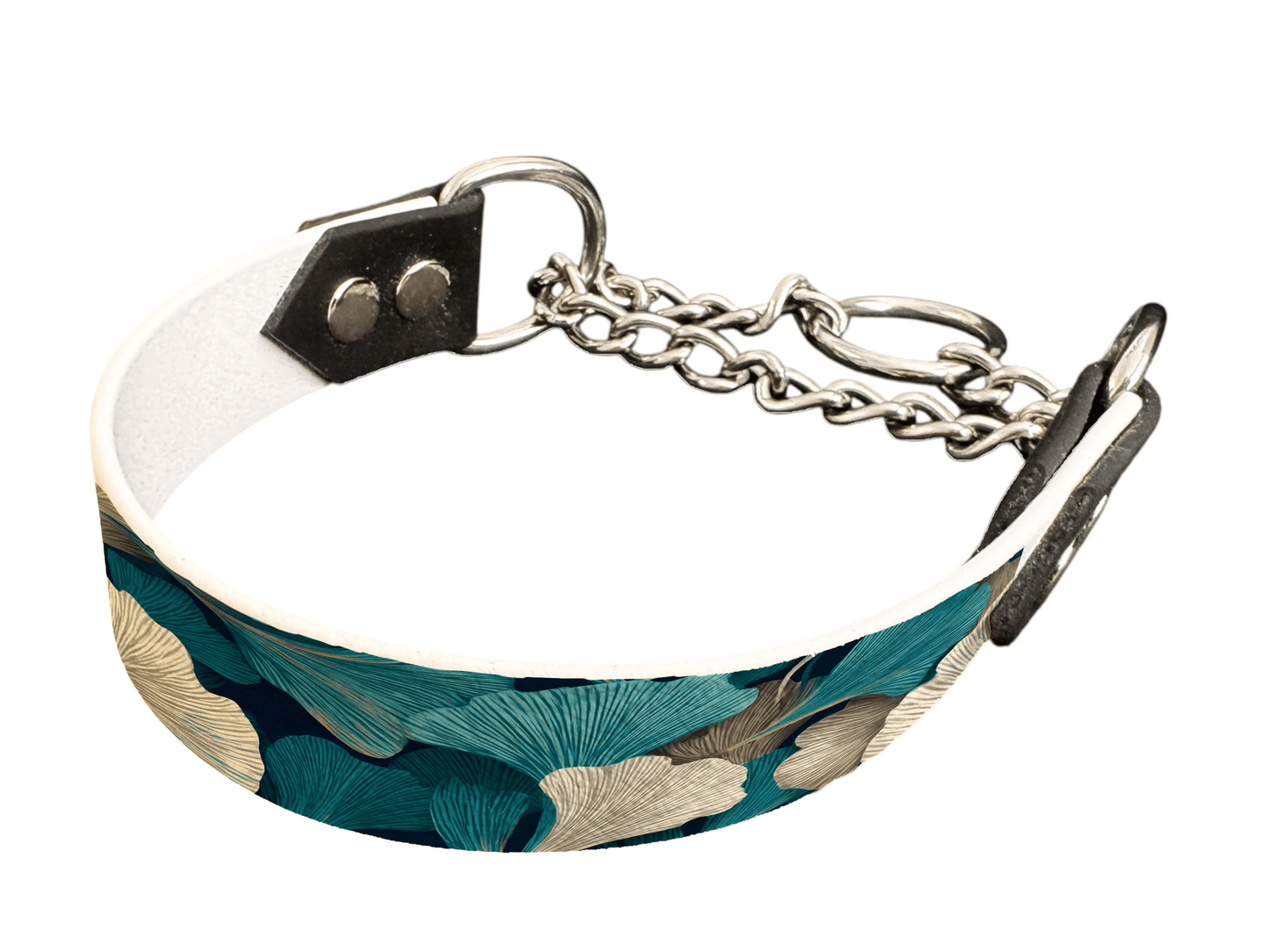 L'atelier du Fourmilier Martingales 25 428 Martingale pour chien en BioThane® imprimé – Collection plantes et fleurs – 25mm