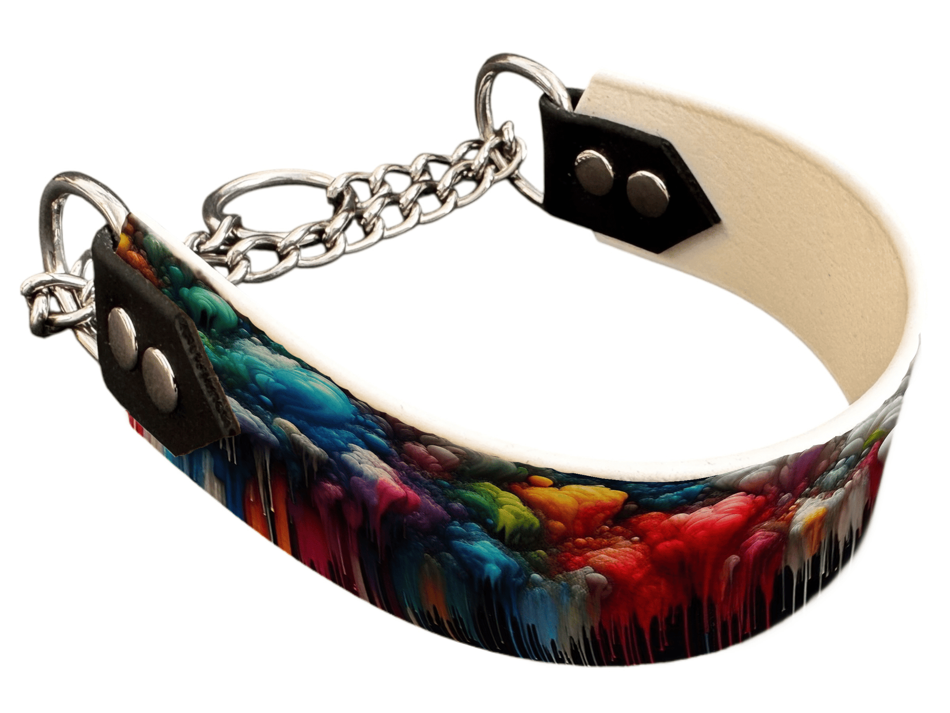 L'atelier du Fourmilier Martingales 25 Martingale pour chien en BioThane® imprimé – Collection abstrait – 38mm