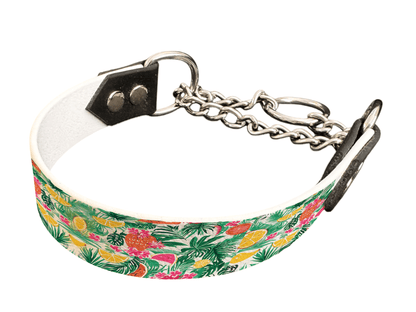 L'atelier du Fourmilier Martingales 25 Martingale pour chien en BioThane® imprimé – Collection plantes et fleurs – 25mm