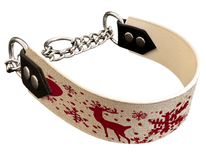 L'atelier du Fourmilier Martingales 307 Martingale pour chien en BioThane® imprimé – Collection Hiver et Noël – 38mm