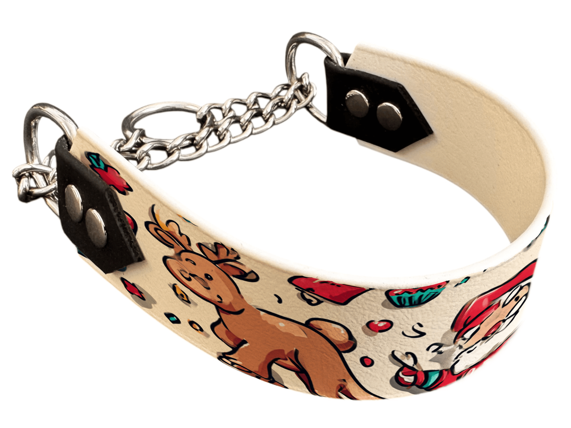 L'atelier du Fourmilier Martingales 308 Martingale pour chien en BioThane® imprimé – Collection Hiver et Noël – 38mm