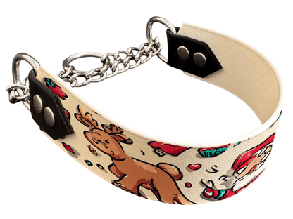 L'atelier du Fourmilier Martingales 308 Martingale pour chien en BioThane® imprimé – Collection Hiver et Noël – 38mm