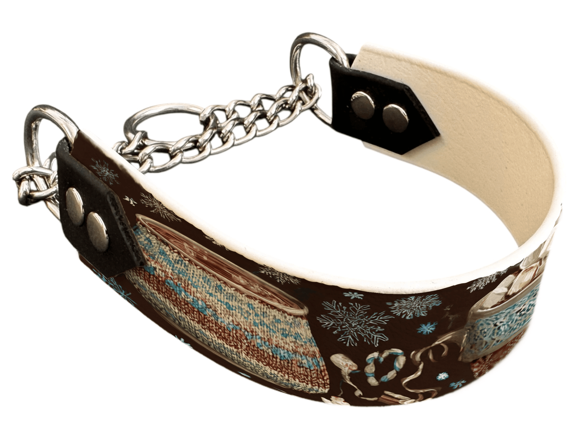 L'atelier du Fourmilier Martingales 312 Martingale pour chien en BioThane® imprimé – Collection Hiver et Noël – 38mm