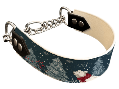 L'atelier du Fourmilier Martingales 318 Martingale pour chien en BioThane® imprimé – Collection Hiver et Noël – 38mm