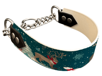 L'atelier du Fourmilier Martingales 320 Martingale pour chien en BioThane® imprimé – Collection Hiver et Noël – 38mm