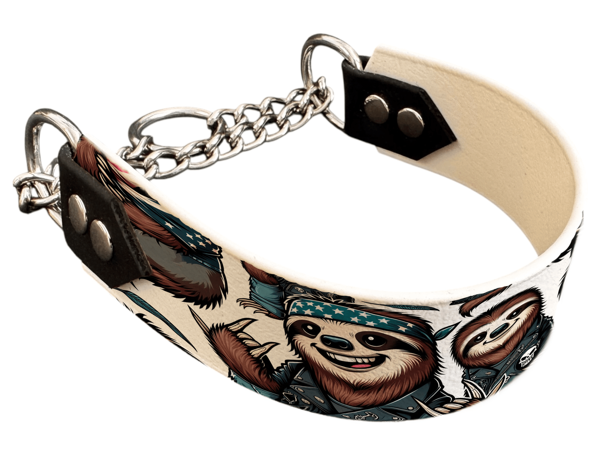 L'atelier du Fourmilier Martingales 37 Martingale pour chien en BioThane® imprimé – Collection animaux pop/kawaii – 38mm