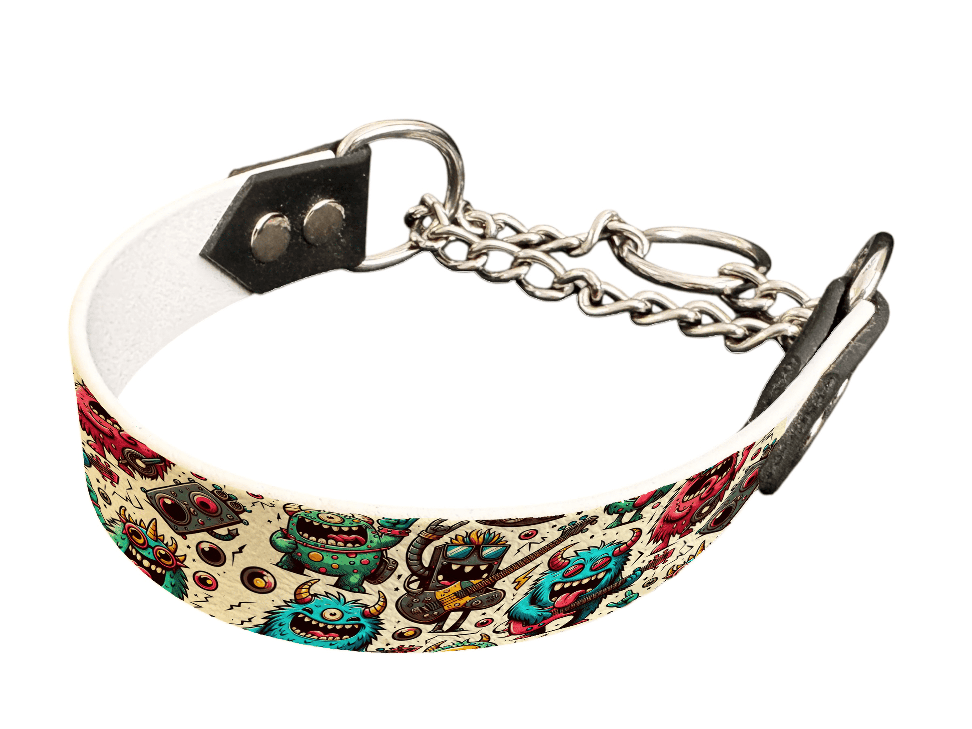 L'atelier du Fourmilier Martingales 38 martingale pour chien en BioThane® imprimé – Collection monstres et créatures imaginaires– 25mm