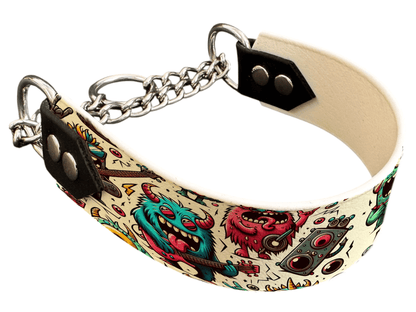 L'atelier du Fourmilier Martingales 38 martingale pour chien en BioThane® imprimé – Collection monstres et créatures imaginaires– 38mm
