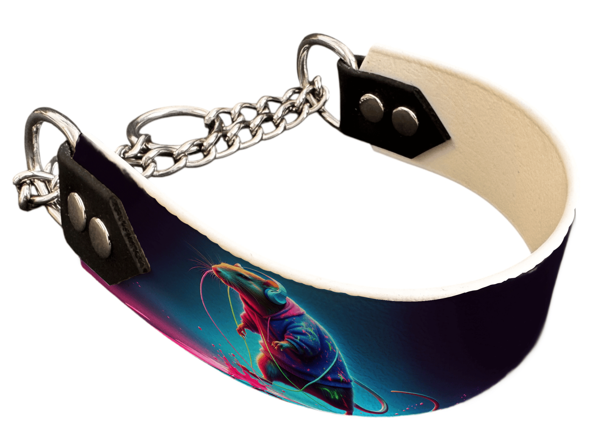 L'atelier du Fourmilier Martingales 39 Martingale pour chien en BioThane® imprimé – Collection animaux pop/kawaii – 38mm