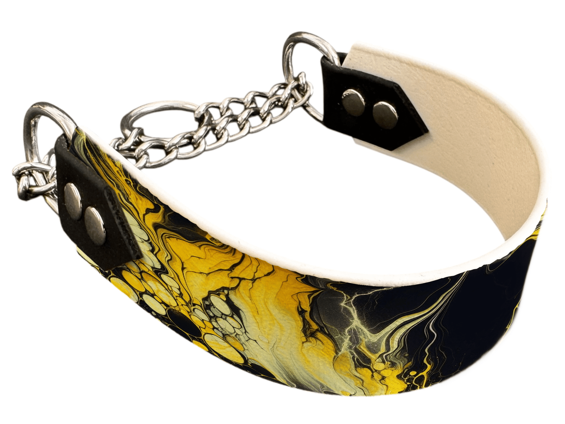 L'atelier du Fourmilier Martingales 4 Martingale pour chien en BioThane® imprimé – Collection abstrait – 38mm