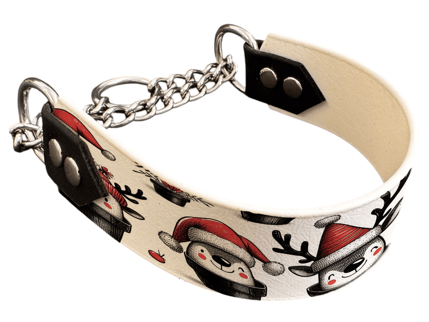 L'atelier du Fourmilier Martingales 40 150 Martingale pour chien en BioThane® imprimé – Collection Hiver et Noël – 38mm