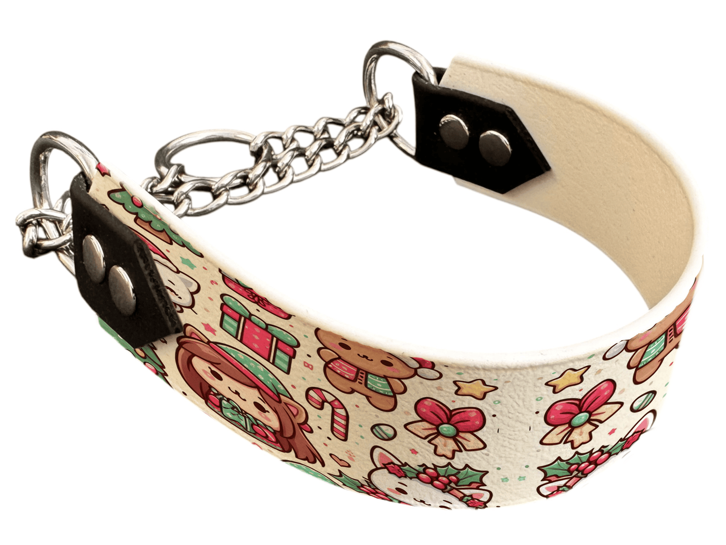 L'atelier du Fourmilier Martingales 40 159 Martingale pour chien en BioThane® imprimé – Collection Hiver et Noël – 38mm