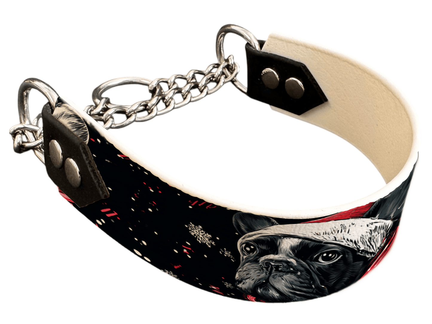 L'atelier du Fourmilier Martingales 40 333 Martingale pour chien en BioThane® imprimé – Collection Hiver et Noël – 38mm