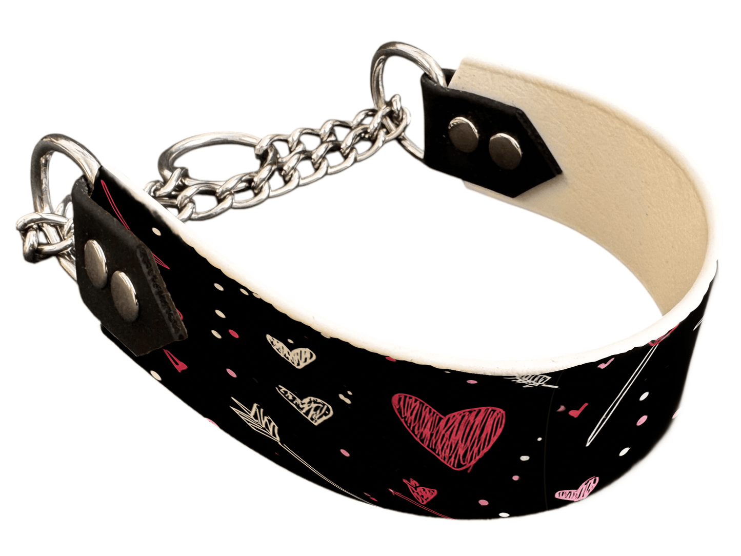L'atelier du Fourmilier Martingales 40 344 Martingale pour chien en BioThane® imprimé – Collection Saint Valentin – 38mm