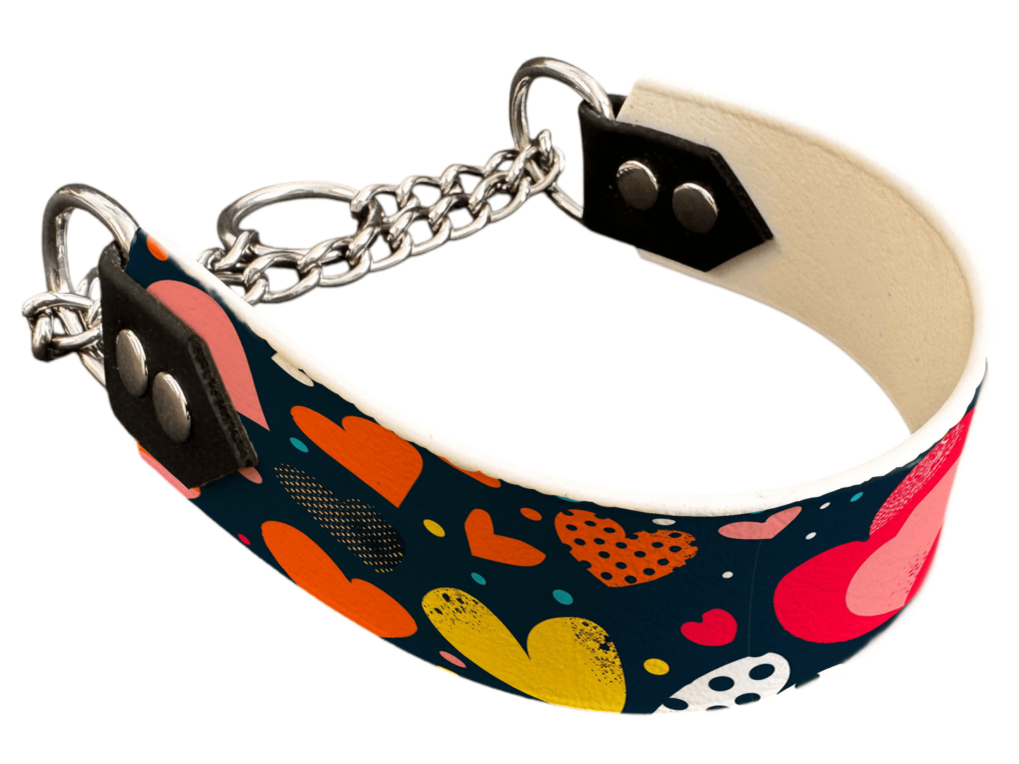 L'atelier du Fourmilier Martingales 40 346 Martingale pour chien en BioThane® imprimé – Collection Saint Valentin – 38mm