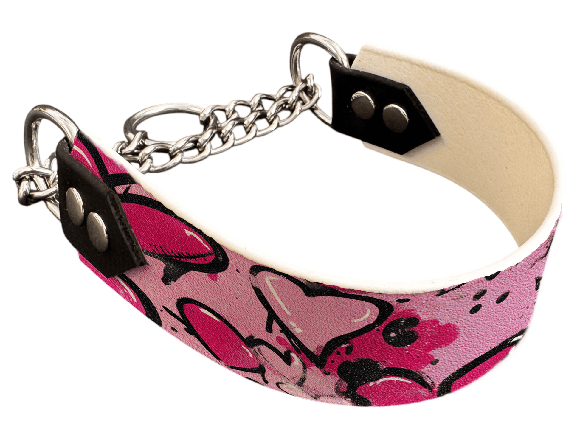 L'atelier du Fourmilier Martingales 40 355 Martingale pour chien en BioThane® imprimé – Collection Saint Valentin – 38mm