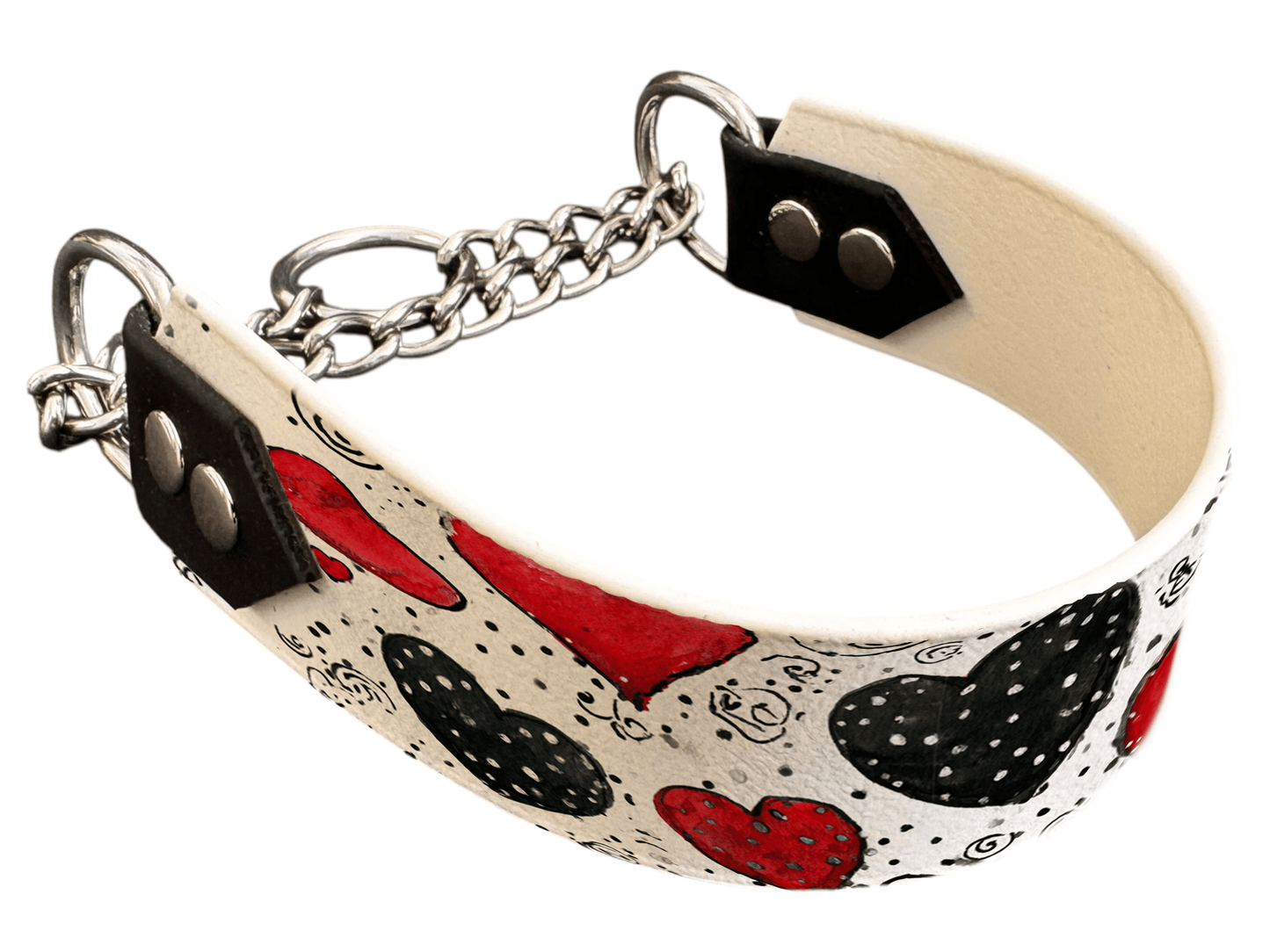 L'atelier du Fourmilier Martingales 40 356 Martingale pour chien en BioThane® imprimé – Collection Saint Valentin – 38mm