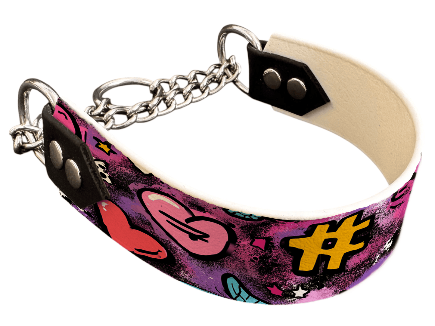 L'atelier du Fourmilier Martingales 40 358 Martingale pour chien en BioThane® imprimé – Collection Saint Valentin – 38mm