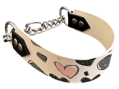 L'atelier du Fourmilier Martingales 40 364 Martingale pour chien en BioThane® imprimé – Collection Saint Valentin – 38mm