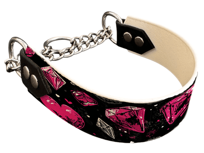 L'atelier du Fourmilier Martingales 40 368 Martingale pour chien en BioThane® imprimé – Collection Saint Valentin – 38mm