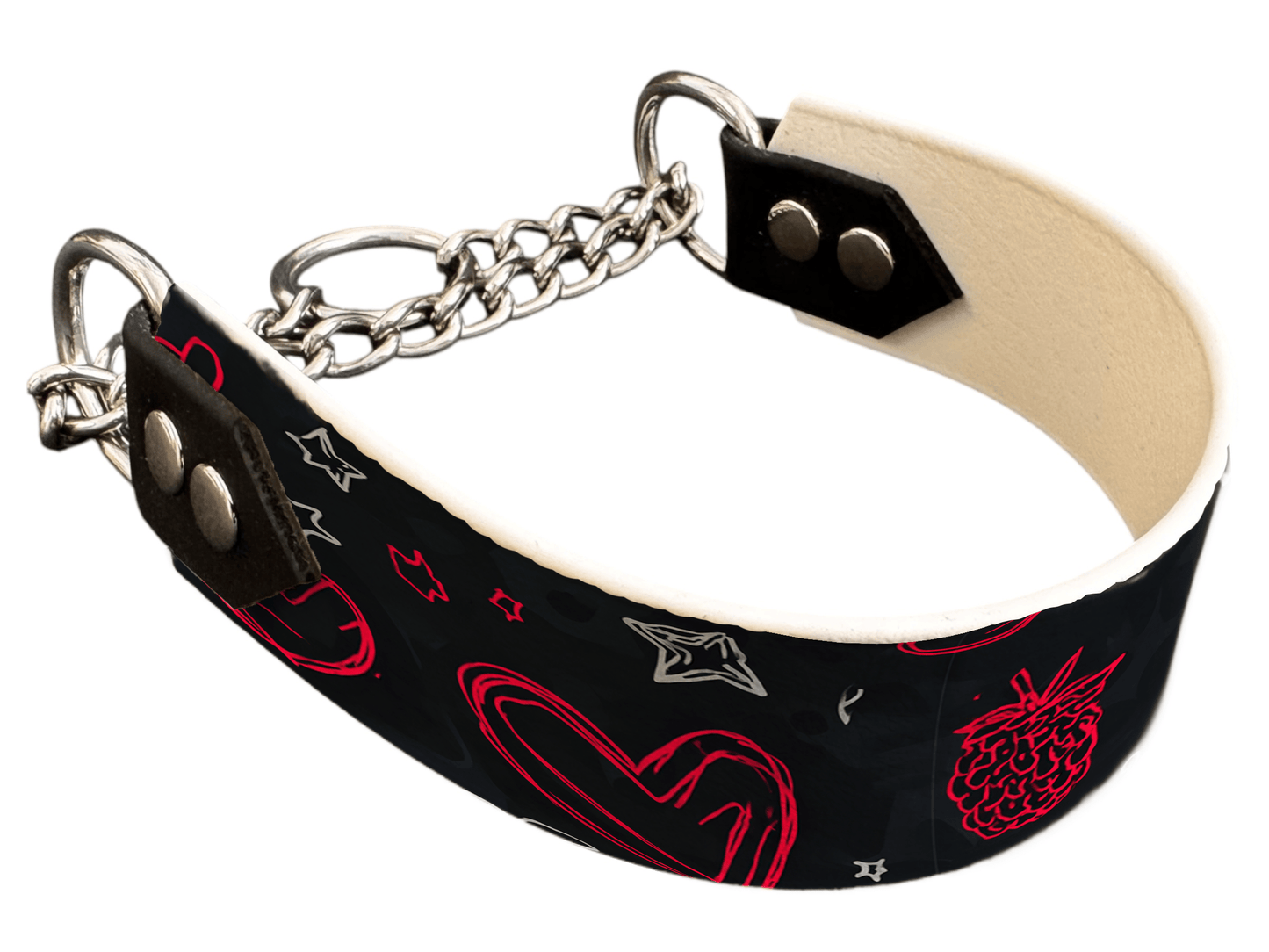 L'atelier du Fourmilier Martingales 40 370 Martingale pour chien en BioThane® imprimé – Collection Saint Valentin – 38mm