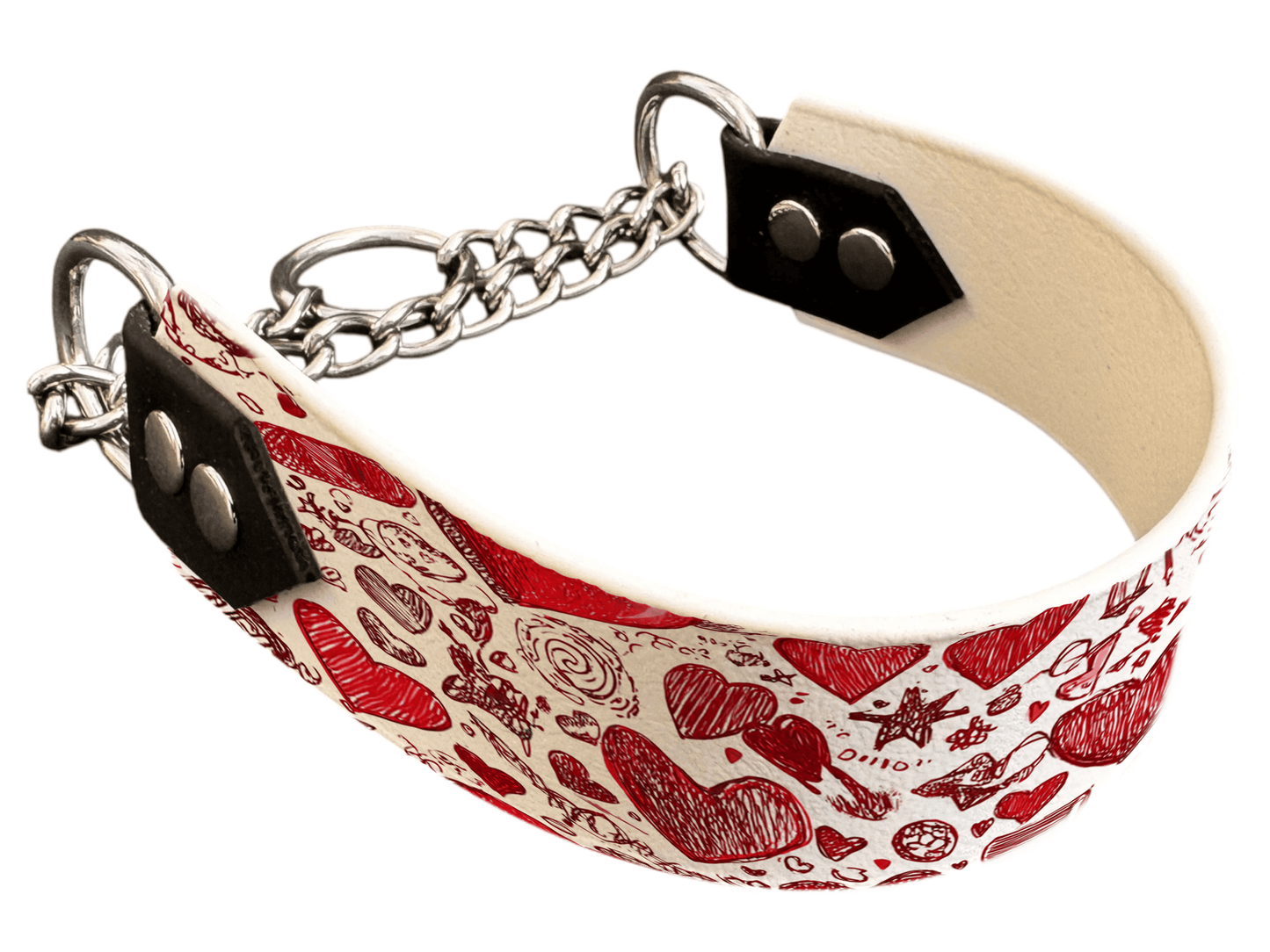 L'atelier du Fourmilier Martingales 40 373 Martingale pour chien en BioThane® imprimé – Collection Saint Valentin – 38mm