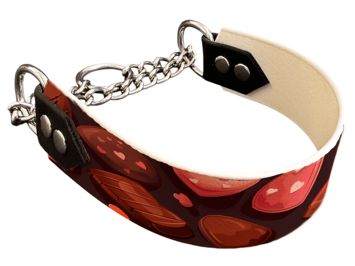L'atelier du Fourmilier Martingales 40 375 Martingale pour chien en BioThane® imprimé – Collection Saint Valentin – 38mm