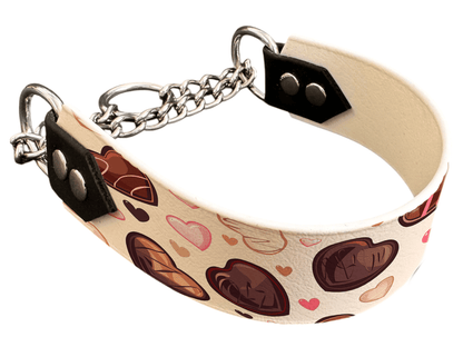 L'atelier du Fourmilier Martingales 40 376 Martingale pour chien en BioThane® imprimé – Collection Saint Valentin – 38mm