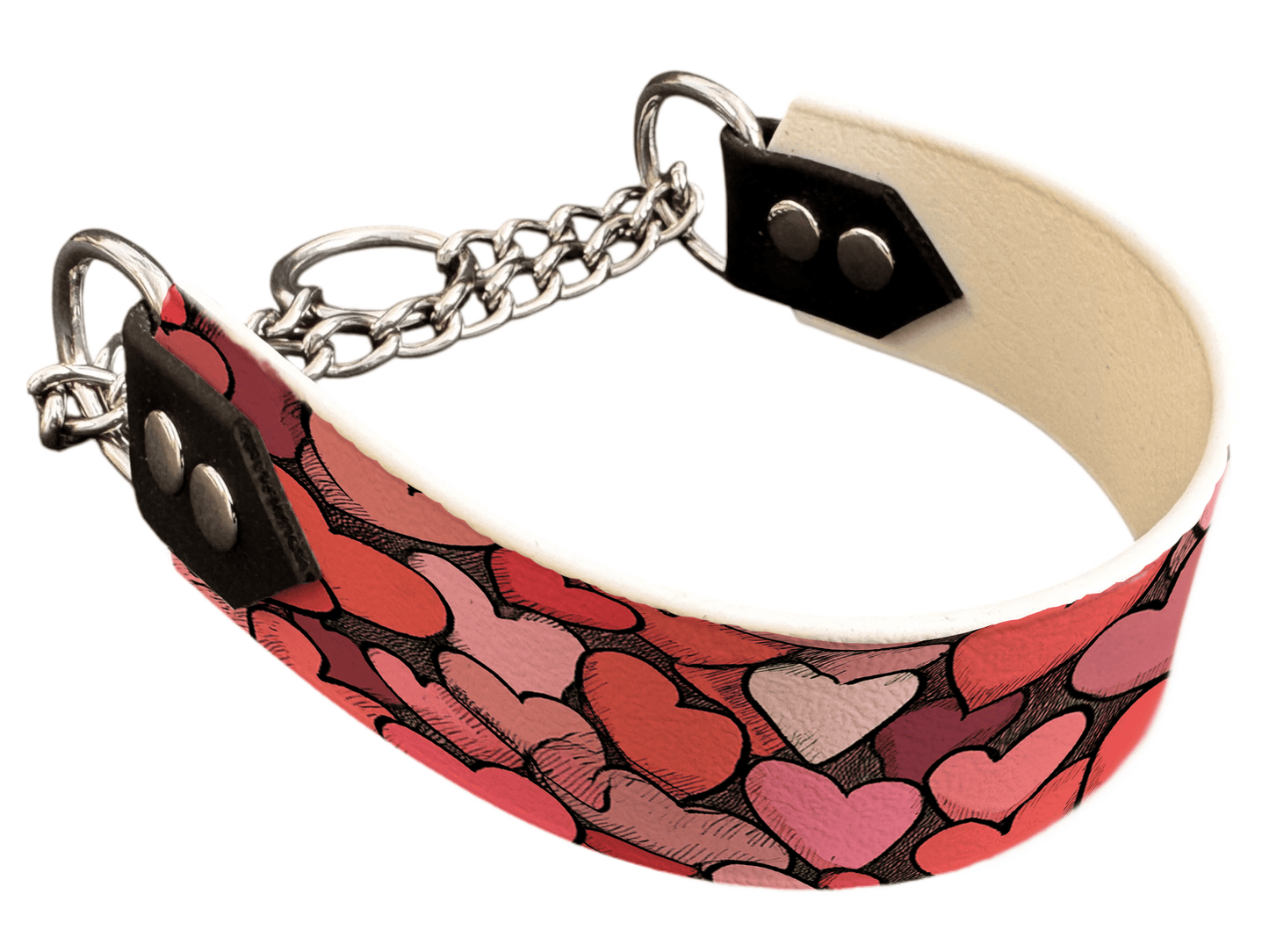 L'atelier du Fourmilier Martingales 40 379 Martingale pour chien en BioThane® imprimé – Collection Saint Valentin – 38mm