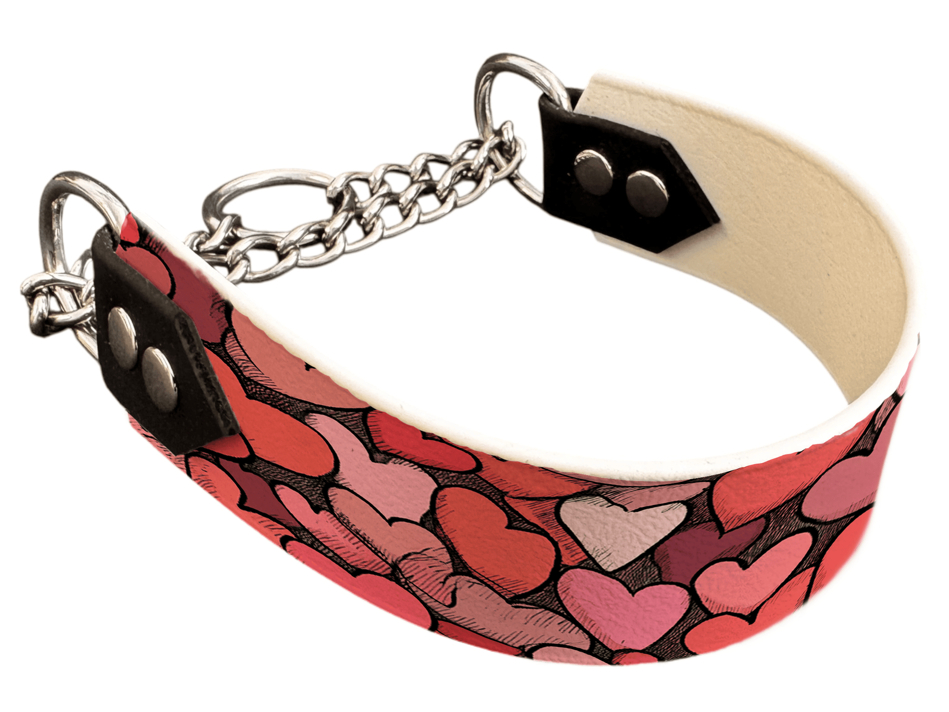 L'atelier du Fourmilier Martingales 40 379 Martingale pour chien en BioThane® imprimé – Collection Saint Valentin – 38mm