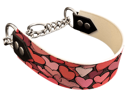 L'atelier du Fourmilier Martingales 40 379 Martingale pour chien en BioThane® imprimé – Collection Saint Valentin – 38mm