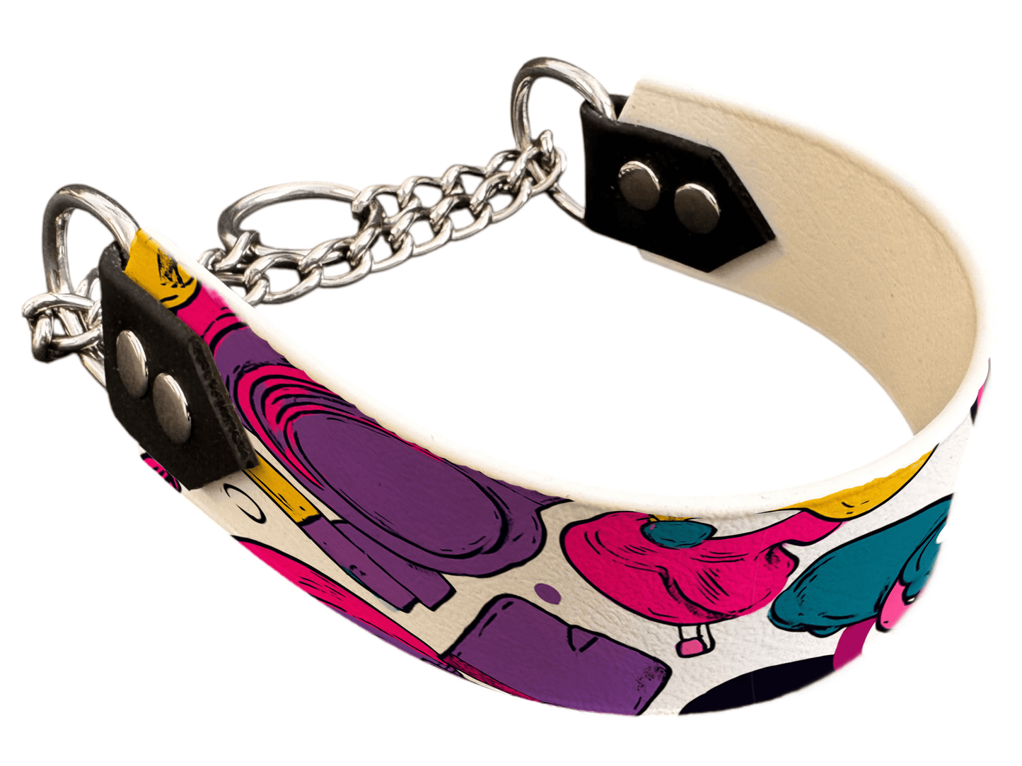 L'atelier du Fourmilier Martingales 40 405 Martingale pour chien en BioThane® imprimé – Collection pop art– 38mm
