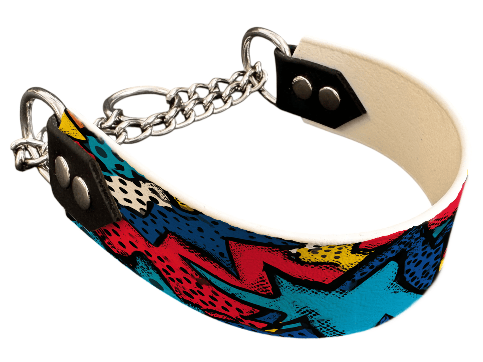 L'atelier du Fourmilier Martingales 40 406 Martingale pour chien en BioThane® imprimé – Collection pop art– 38mm