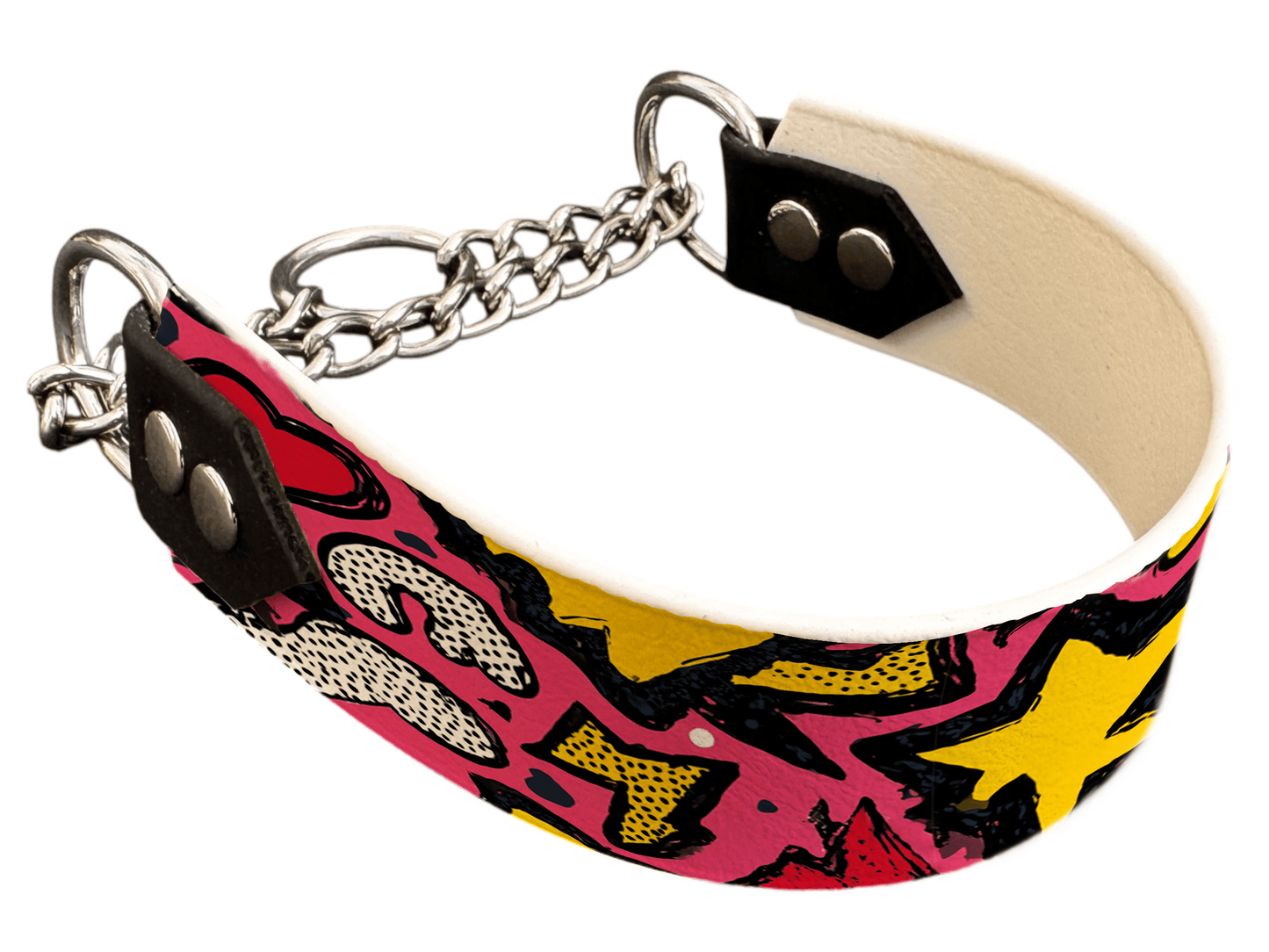 L'atelier du Fourmilier Martingales 40 408 Martingale pour chien en BioThane® imprimé – Collection pop art– 38mm